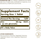 Solgar Zinc 50 mg, 100 Tablets - Zinc for Healthy Skin, Taste & Vision - Immune System & Antioxidant Support - Supports Cell Growth & DNA Formation - Non GMO, Vegan, Gluten Free - 100 Servings