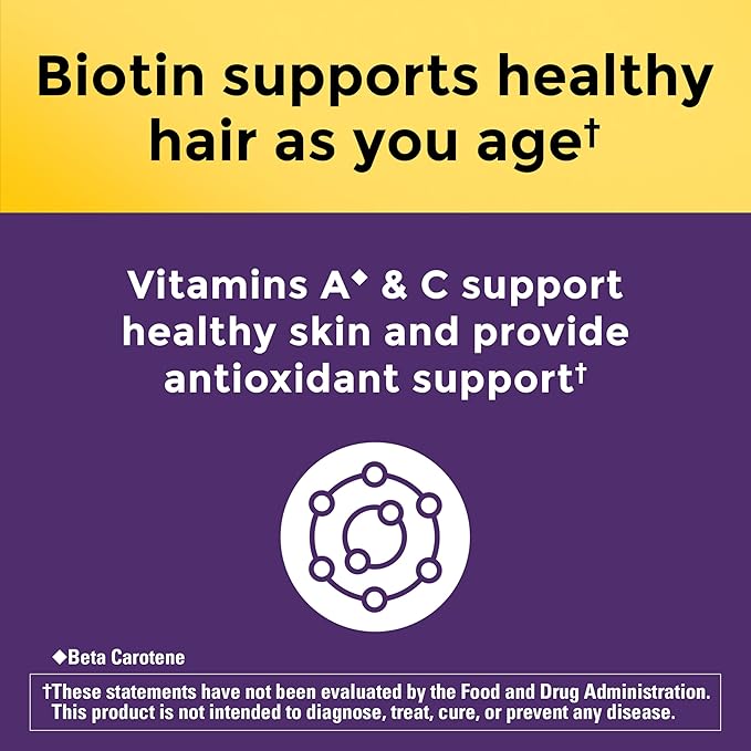 Nature Made Hair Growth Softgels, Clinically Studied Lustriva + Biotin, Vitamin C & A, Hair Growth Vitamins - Support Healthy Hair as You Age, 30 Softgels, 30 Day Supply