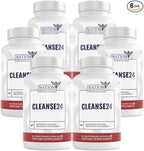 MD Cleanse24 - Gut Cleanse & Digestive Support Supplement - with Onion, Garlic, Turmeric, Papaya, Black Walnut, Sweet Wormwood Powder, Olive Leaf Extract - 360 Capsules