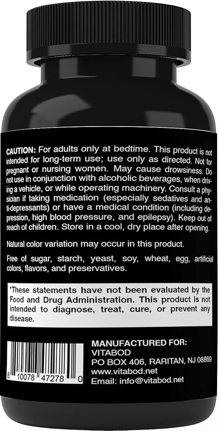 Vitabod Melatonin 60 mg with Vitamin B6 – 120 Fast Dissolve Tablets Extra-Strength Sleep Support – Drug-Free – Natural Citrus Flavor – Vegetarian, Non-GMO, Gluten-Free