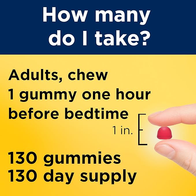 Nature Made Melatonin Gummies 2.5 mg, 100% Drug Free Sleep Aid for Adults, Melatonin Supplement 130 Count, 130 Day Supply
