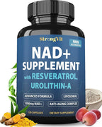 NAD Resveratrol Supplement for Women & Men. Support Cellular Health, Energy + Healthy Aging. High Potency Blend, Plus Third-Party Lab Tested in USA (120 Capsules)