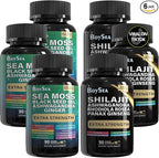 Boysea.Shilajit and Sea Moss Bundle- 90 Count - Sea Moss, Black Seed Oil, Ashwagandha, Ginger & Shilajit, Rhodiola Rosea, All in 1 Supplements (3 Pc)