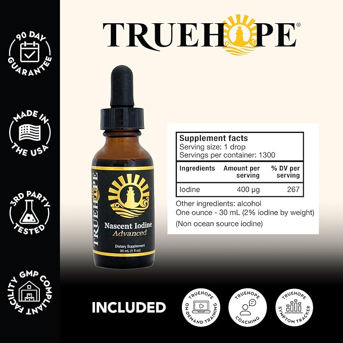 Pure Nascent Iodine Liquid Supplement - Potent Tincture, Fast-Absorbing, No Fillers, Binders or Additives, Pure Nascent Iodine Advanced 2% Drops 1 Fl Oz, 30 ml