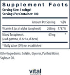 Vital Nutrients Vitamin E with Mixed Tocopherols - Potent Antioxidant Vitamin E Supplements to Support Cardiovascular Health* - Gluten and Dairy Free - Non-GMO - 100 Softgels