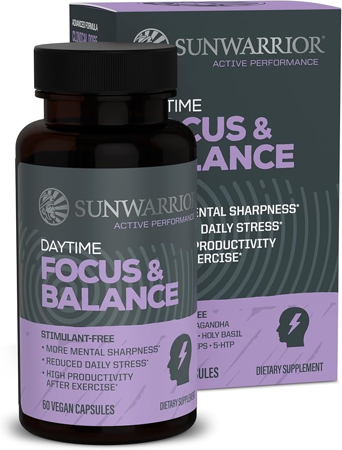 Ashwagandha, Rhodiola, Reishi & 5-HTP for Stress-Free Focus Active Focus & Balance Capsules Caffeine-Free Nootropic for Calm Energy & Mental Clarity, Mood & Immune Support 60 Vegan Capsules