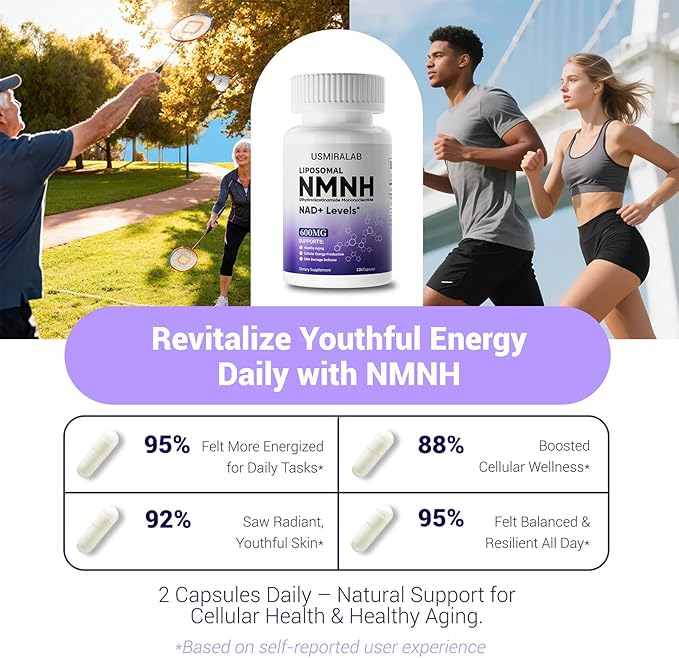 Pure NMNH Supplement Capsules: More Effective Than Nicotinamide Riboside | Boost Cellular Vitality, Anti-Aging & Energy | Vegan, Non-GMO | 120 Capsules (60 Servings)