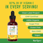 MaryRuth Organics USDA Vitamin E Liquid Drops 2 Month Supply | Bone and Joint Health | Cognitive Health for Adults and Kids | Sugar Free, Vegan, Non-GMO, Gluten Free | 2 Ounces