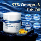 NYO3 Omega 3 Fish Oil 1500mg with DHA & EPA, 97% High-Potency Omega 3 Fatty Acids,Support Heart, Brain & Joint Health,No Fishy Aftertaste,Non-GMO,120 Softgel (Product Nearing Expiration)
