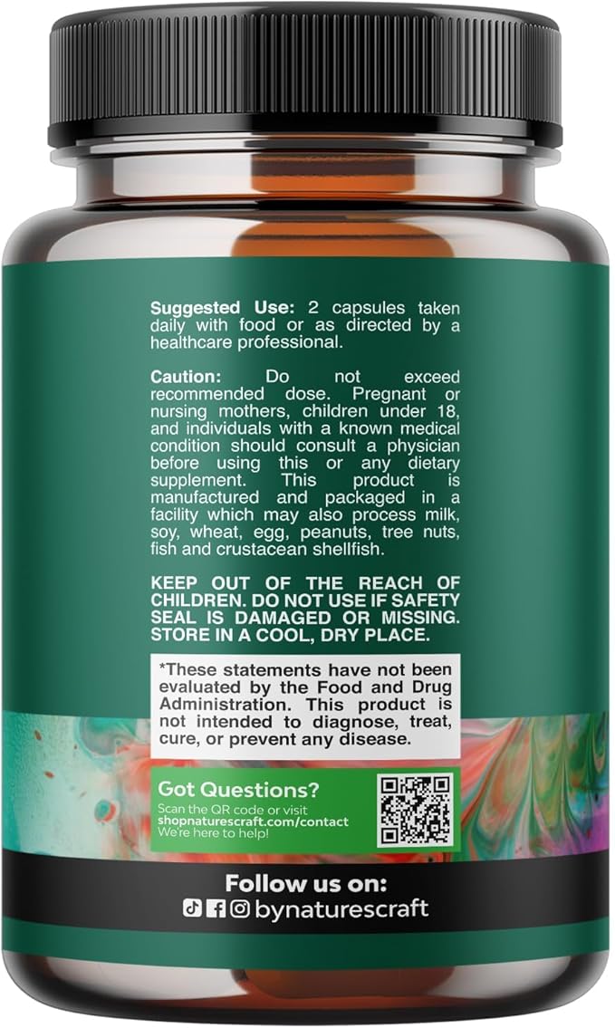 Natures Craft Pancreatin Digestive Enzymes for Digestive Health - Pancreatic Enzymes for Humans with Fat Carb and Protein Women and Men - Protease Amylase & Lipase Digestion -120ct