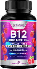 Built by Nature Vitamin B12 1000 mcg Methylcobalamin – Fast Dissolve Sublingual Tablets for Energy & Nervous System Support - Berry Flavor – 120 Chewable Tablets (4 Month Supply)