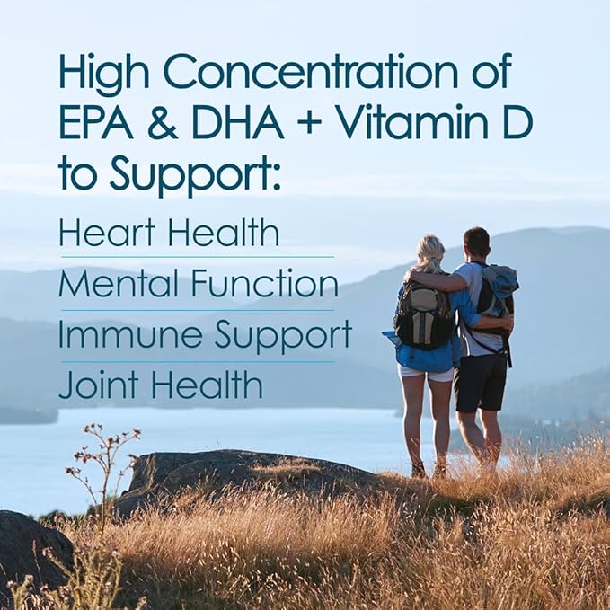 5X Ultimate Strength Liquid Fish Oil Supplements, Wild Caught Omega 3 Fish Oil Liquid, High EPA & DHA Omega3 Fatty Acids, Omega 3 Supplement with Vitamin D, 7.60floz, Orange Flavor