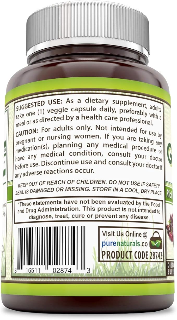 Pure Naturals Grapeseed Extract 250 Mg, 240 Veggie Capsules (Non-GMO), Standardize to Contain Polyphenols, Cardiovascular & Vein Support, Supports Anti-Aging & Overall Well-Being