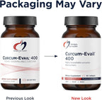 Designs for Health Curcum-Evail 400 - Bioavailable Turmeric Curcumin Supplements - Evail Emulsification Technology - Curcumin C3 Complex with Turmeric Oil + Vitamin E, Non-GMO (60 Softgels)