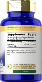 Carlyle Vitamin B2 200mg | 150 Count | Riboflavin | Non-GMO & Gluten Free Essential Supplement