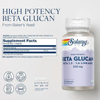SOLARAY Beta Glucan Supplements - Immune Support - Heart and Digestive Support with Beta Glucan Fiber from Baker's Yeast - High Potency, 60-Day Guarantee - 30 Servings, 30 VegCaps
