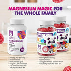 DR. MORITZ Calm Magnesium Gummies for Adults (200mg, 60 Count) and Kids Magnesium Gummies (60 Count, 2 Pack) - for Relaxation Support - Sugar-Free & Non-GMO - Raspberry Flavor