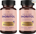 Premium Inositol Supplement Bundle - Myo-Inositol & D-Chiro Inositol Supplement for Women 4100mg (40:1 Ratio) – 9-in-1 Hormonal & Metabolic Support with Folate, Vitamin B6, B12, D3, Zinc & Chromium
