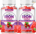 softbear Iron Gummies for Women & Men & Kids, Chewable Iron Supplements with Vitamin C,B3,B5,B6,B12 Supports Immune System, Energy & Vitality, Sugar-Free/Vegan, Strawberry Flavor 120 Count