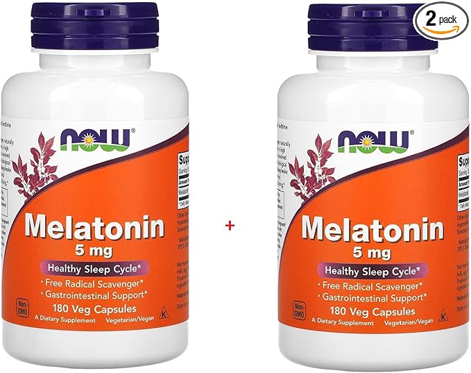 Melatonin, High Potency, 5 mg, 180 Vcaps (2-Pack)