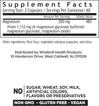 Windmill Natural Vitamins Magnesium Glycinate 200 mg, Supports Muscle, Joint, and Heart Health, Energy and Bone Support, Veggie Capsules, Gluten Free, Vegan, Non-GMO, 120 Capsules