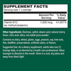 PlantFusion Vegan B12 Methyl 1000 mcg - Sublingual Vitamin - Supports Energy, Heart Health, Nervous System - Cherry Flavor, 60 High Potency Methylcobalamin Lozenges for Fast Absorption