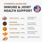 4-in-1 Turmeric Joint Support Supplements with Garlic and BioPerine - 2360 mg High Potency Herbal Blend for Mobility, Everyday Flexibility, Digestive Comfort, and Active Aging Support (120ct)
