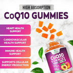 CoQ10 Gummies 100mg Per Serving - 3X Strength, High Absorption, Antioxidant Supplement for Heart Health Support & Energy Production, Ultra Coenzyme Q10 Vitamins, Coq 10 Supplements - 60 Gummies