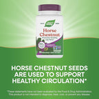 Nature's Way Horse Chestnut Extract, Premium Extract, Promotes Healthy Leg Veins*, 250 mg per Serving, Vegan, 90 Capsules (Packaging May Vary)