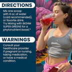 BIOHM Super Reds, Beet Root Powder Antioxidant Smoothie Mix with Tart Cherry Extract and 19 Red Whole Foods Packed with Prebiotics and Probiotics, Non-GMO, Red Berry Flavor, 30 Servings