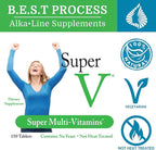 SuperV Best Process AlkaIine — Energizing & Detoxifying Multivitamin — Vitamins & Minerals with Digestive Enzymes, Superfoods and Herbs
