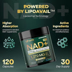 UPLIFE NAD+ Supplement 1,372mg – Liposomal NAD+ with CoQ10, Resveratrol, Spermidine, L-Theanine, Apigenin & PQQ – NMNH Alternative Booster Cellular Energy, Healthy Aging, Immune Health – 120 Capsules