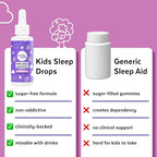 Wink Well Kids Liquid Melatonin Drops- Natural Sleep Drops for Toddlers and Teens Sleep Aid with 1mg Per Serving-Non-Addictive Children's Liquid Melatonin- 2 Oz