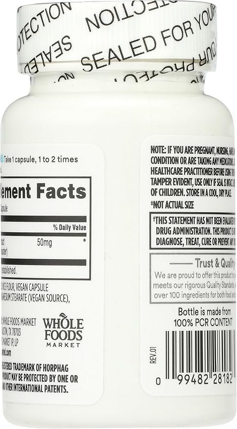 365 by Whole Foods Market, Pycnogenol Maritime Pine Bark Extract, 50mg Vegan Capsules, 60 Count