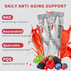 NAD Resveratrol Supplement, NAD+ Liquid Supplement 1000mg, with Nicotinamide Riboside, Resveratrol & PQQ, NAD Supplements for Men & Women, Healthy Aging & Boosts Cellular Energy – 60 Packs