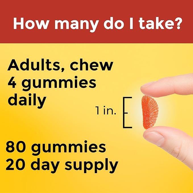 Nature Made Maximum Strength Dosage Vitamin C 1000mg per Serving, Immune Support Vitamin C Gummies for Adults, 80 Gummies, 20 Day Supply