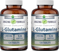 Amazing Formulas L Glutamine 1000 mg Tablets | Amino Acid Supplement for Men & Women | Non-GMO | Gluten Free (2 Pack, 120, Count)