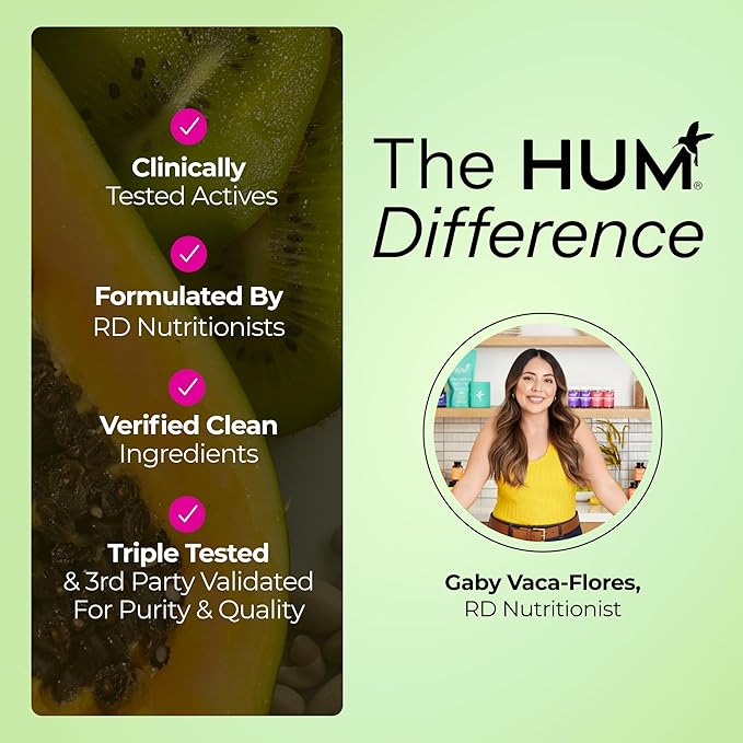 HUM Gut Instinct Daily Probiotics for Women and Men, Digestive Health, Lactobacillus, Bifidobacterium Strains for Immune Support, Probiotic Supplement for Healthy Gut Diversity, 30 Capsules