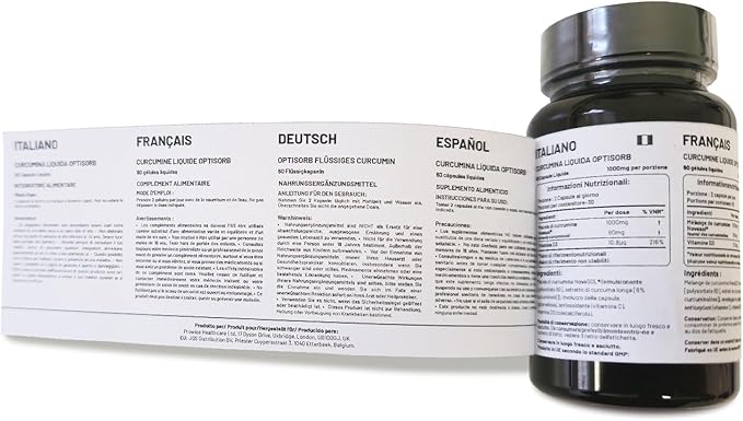 Optisorb Liquid Curcumin with Vitamin D - 60 Liqcaps | 185x Turmeric & Curcumin Bioavailability - Ultra Bioavailable | Liquid Capsules with 1000mg NovaSOL Daily Dosage - UK Manufactured