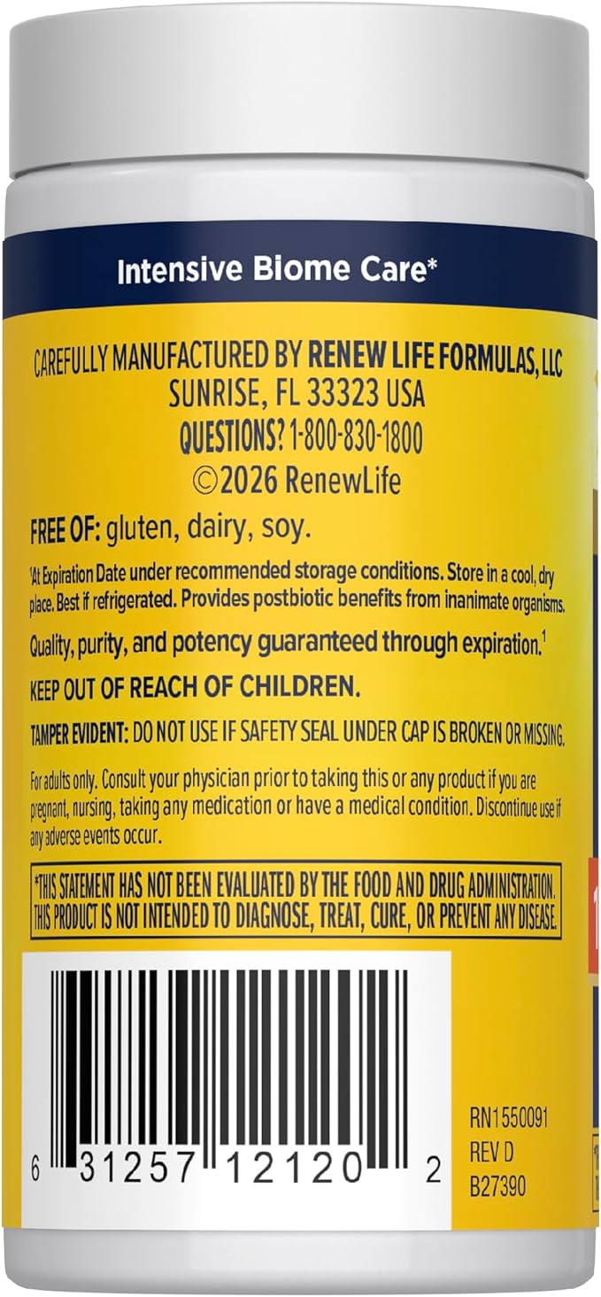 Renew Life Ultimate Flora Adult Ultimate Care Probiotic, 150 Billion, 30 Caps (Package May Vary)