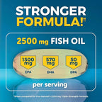 Viva Naturals Omega 3 Fish Oil Supplement for Women and Men - 2500 mg Triple Strength Fish Oil Pills with Re-Esterified Omega 3 Fatty Acids Including EPA, DHA DPA - 240 Pescatarian-Friendly Softgels