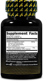Primaforce KSM-66 Ashwagandha Root Extract (600mg) 60 Veggie Capsules - 5% Withanolides with BioPerine