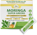 Organic Veda Moringa Super Greens, 30 Sticks Drink Mix Powder - 20 X Concentrated Moringa Leaf Powder Extract with Amla, Pineapple, Antioxidant Superfoods for Energy & Metabolism - Tea & Smoothie Mix