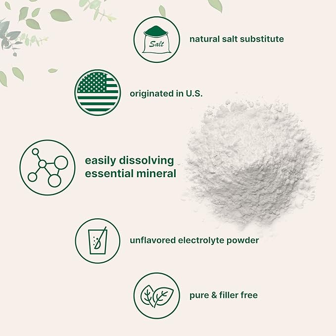 Potassium Chloride Powder, 1 KG (35 Ounce) | Salt Substitute & Essential Hydration Electrolyte Supplement | Supports Mineral Balance, Heart, Joint, and Immune Health | Filler Free, Dissolves Easily