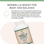 Boswellia Serrata - 240 Capsules (Max Strength 1,000mg of 65% Boswellic Acid Extract) Boswellia Extract Capsules (Joint Support Supplement for Joint Health) Third Party Tested by Double Wood
