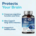 Magnesium L Threonate, Magtein, Brain Supplement for Memory, Focus, Sleep and Cognitive Support, High Absorption Magnesium L-Threonate, Non-GMO, No Laxative Effect – 2,000 mg, 120 Vegan Capsules