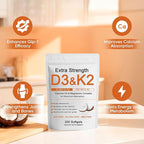 Vitamin D3 K2 Magnesium Complex, Extra Strength D3 & K2 with Triple Magnesium Softgels, D3 + K2 (Mk-7) | Support Bone & Immune | Improve Energy | Non-GMO, 200 Softgels (1) (1)