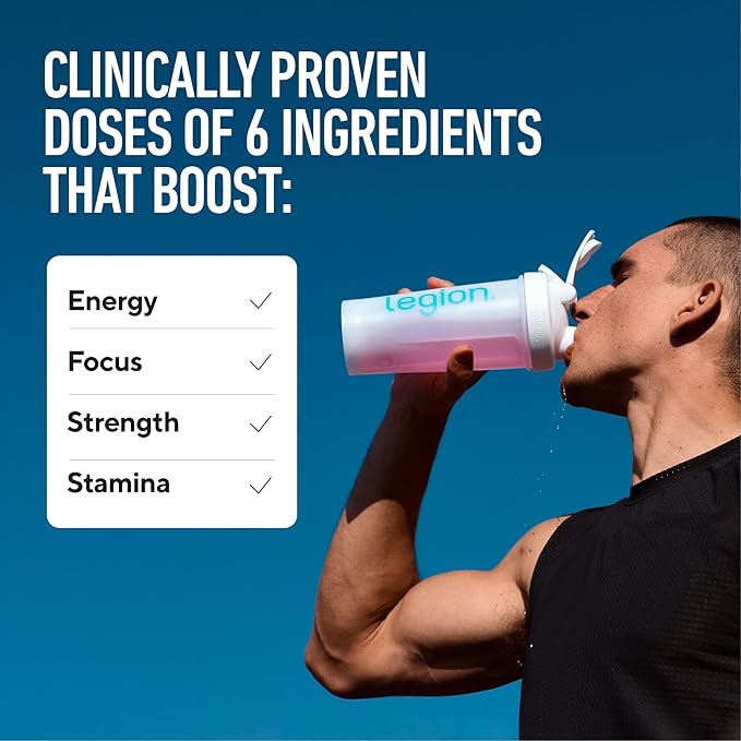 LEGION Pulse Pre Workout - All Natural Nitric Oxide Preworkout Drink to Boost Energy, Creatine Free, Naturally Sweetened, Beta Alanine, Citrulline, Alpha GPC (Blueberry Lemonade)