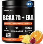 Sugar Free 7g BCAA + EAA Powder | Supports Muscle Recovery, Growth, Strength & Endurance – 9 Essential Amino Acids with L-Glutamine, Caffeine, Vitamin & Electrolyte for Energy & Hydration, Gluten Free