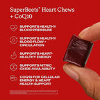 Humann SuperBeets Heart Chews + CoQ10-150mg of CoQ10 Plus Beetroot & Grape Seed Extract, Blood Pressure Support, Support Healthy Blood Flow, Circulation, 60 Count